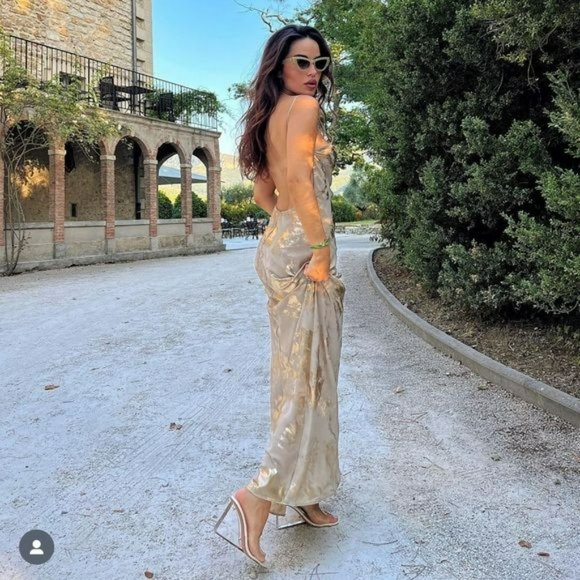 RARE METALLIC PRINT SLIP DRESS - Picture 3 of 16